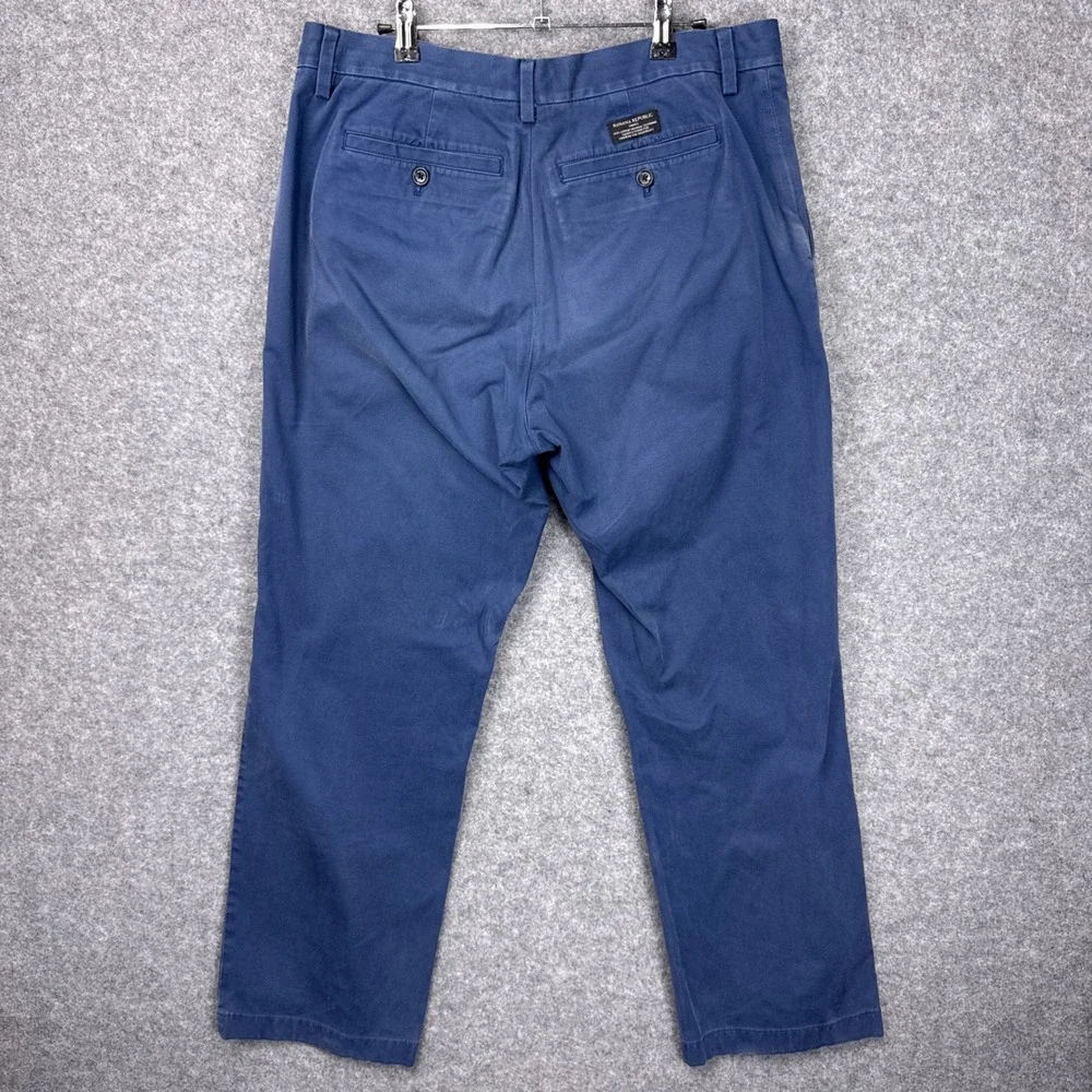 Banana Republic Chino Pants 36x28 Blue 100% Cotton Straight Leg Casual Mens